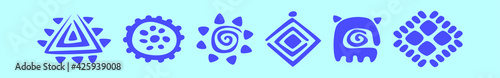 set of hawaii tribal cartoon icon design template with various models. vector illustration isolated on blue background