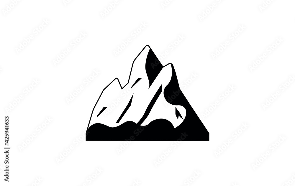 Mountain vector flat icon. Isolated mountain hill emoji illustration Mountain vector flat icon. Isolated mountain hill emoji illustration
