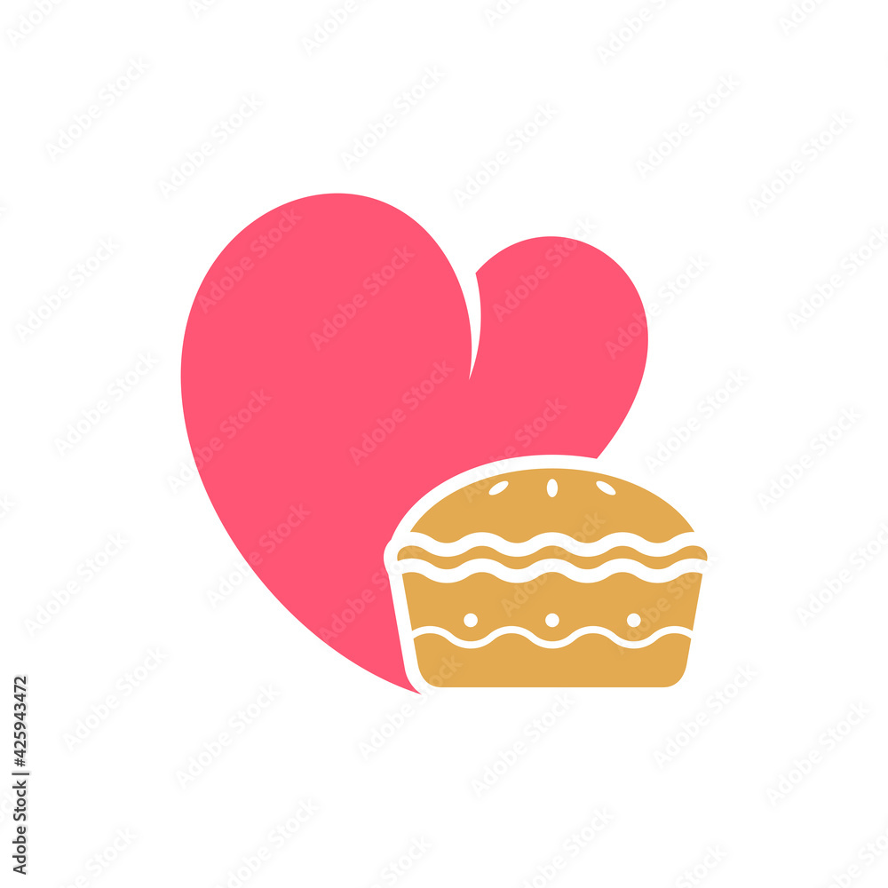 Love Bakery logo design vector illustration, Creative Bakery logo design concept template, symbols icons Love Bakery logo design vector illustration, Creative Bakery logo design concept template, symbols icons