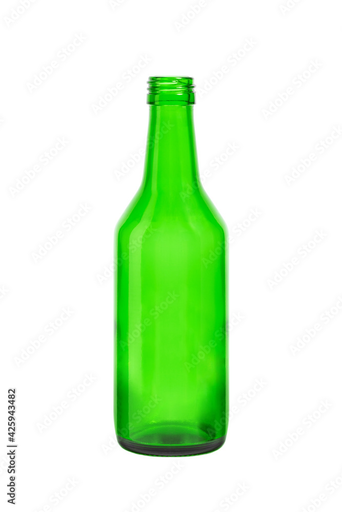 Empty beer bottle, Green beer bottle, Green decanter isolated on white background Empty beer bottle, Green beer bottle, Green decanter isolated on white background