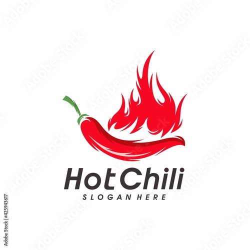 Red Hot Chili logo designs concept vector, Spicy Pepper logo designs template
