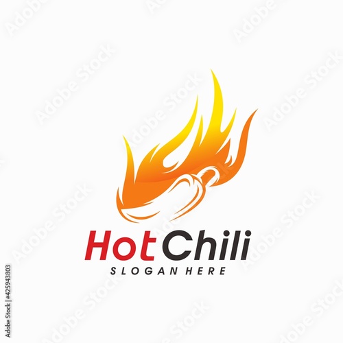 Red Hot Chili logo designs concept vector, Spicy Pepper logo designs template 