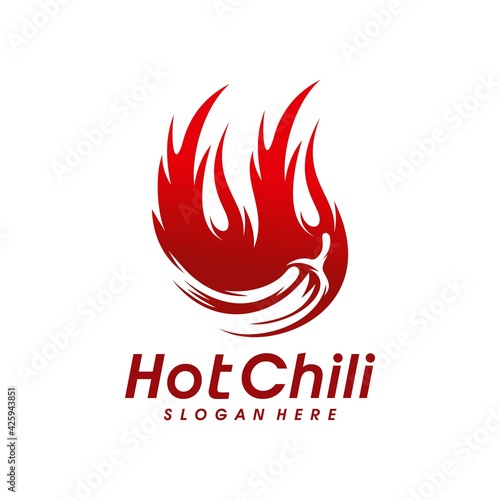 Red Hot Chili logo designs concept vector, Spicy Pepper logo designs template
