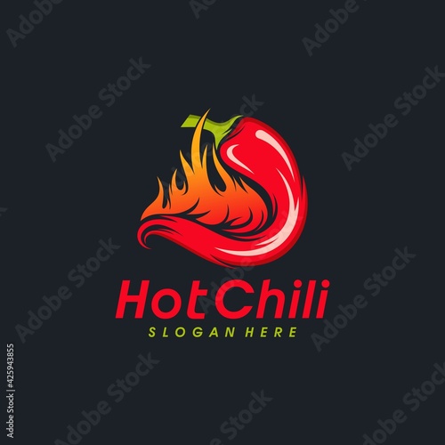 Red Hot Chili logo designs concept vector, Spicy Pepper logo designs template
