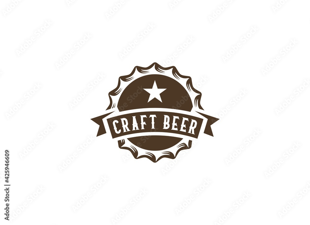 Beer Logo Design Element in Vintage Style for Logotype, Label, Badge and other design. Brewery retro vector illustration.