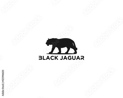 black jaguar logo on white background