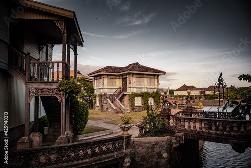 Beautifully reconstructed Filipino heritage and cultural houses that form part of Las Casas FIlipinas de Acuzar resort at Bagac, Bataan, Philippines.