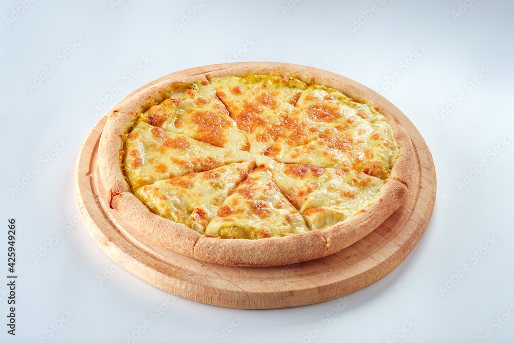 Pizza isolated on white background.Side view. Italian food concept. Appetizing pizza. Pizza isolated on white background.Side view. Italian food concept. Appetizing pizza.