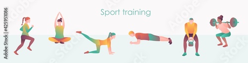 Athlete and fitness training web page template