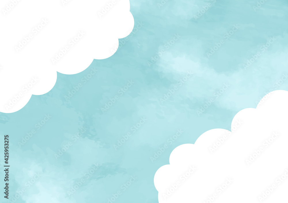 水彩 手書き 雲 空 青 背景 壁紙 フレーム カード Stock Vector Adobe Stock 水彩 手書き 雲 空 青 背景 壁紙 フレーム カード Stock Vector Adobe Stock