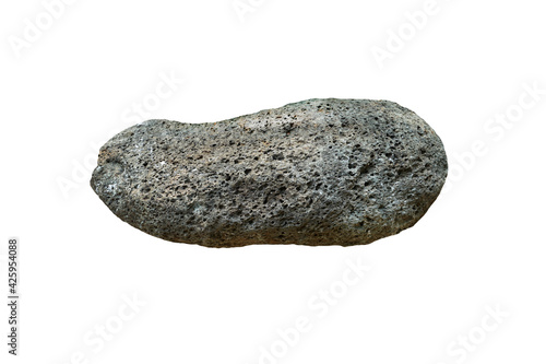 Basalt is a mafic extrusive rock, isolated on white background with clipping path.