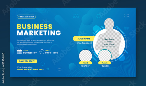 Business marketing webinar banner template