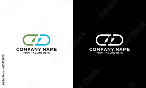 logo capsule pill leaf medicine drug logo vector icon illustration