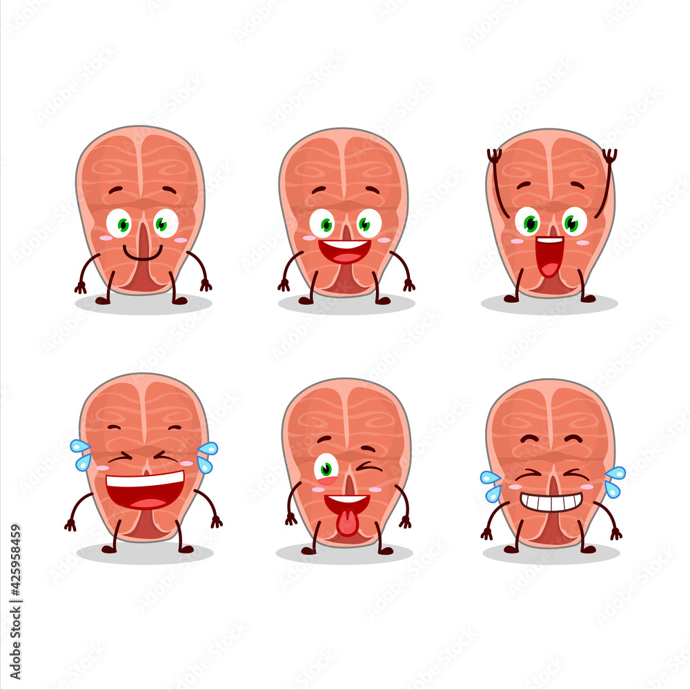 Cartoon character of tuna with smile expression Cartoon character of tuna with smile expression
