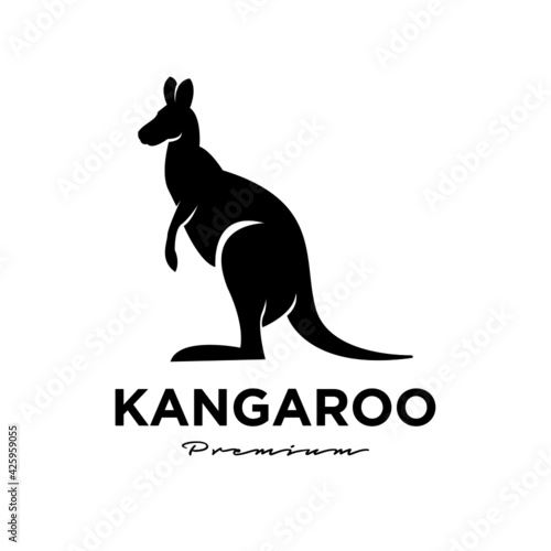 kangaroo wallaby logo vector icon premium illustration