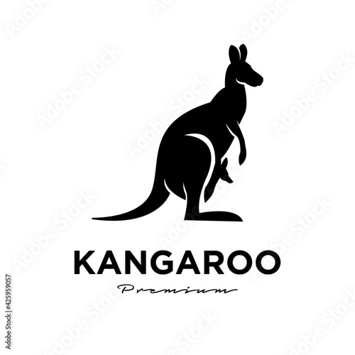 kangaroo wallaby logo vector icon premium illustration