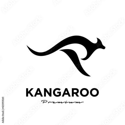 kangaroo wallaby logo vector icon premium illustration