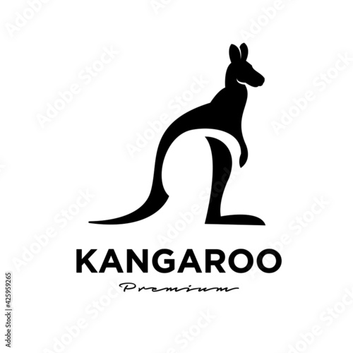 kangaroo wallaby logo vector icon premium illustration