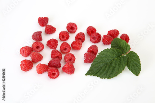 ripe raspberry berry on a white background