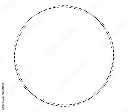 Halftone circle frame abstract Round border. Flash sale backdrop circle halftone