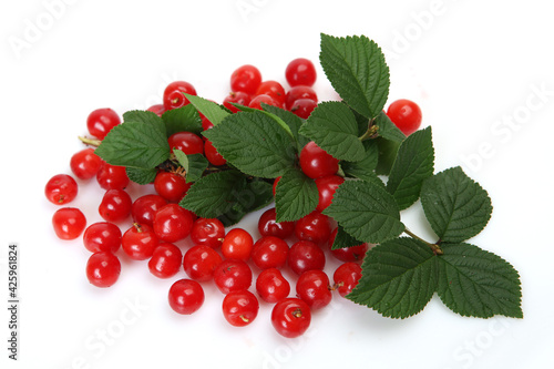ripe cherry raspberry on a white background