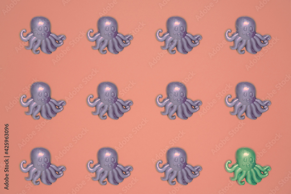 toy fish pattern. concept of choosing a different way toy fish pattern. concept of choosing a different way