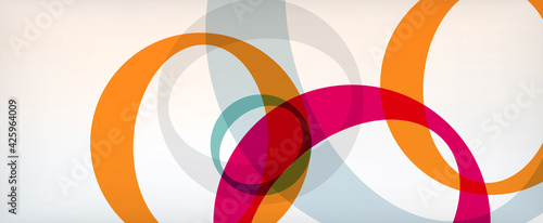 Ring geometric shapes, o letter repetition wallpaper. Abstract background for business or technology presentations, internet posters or web brochure covers