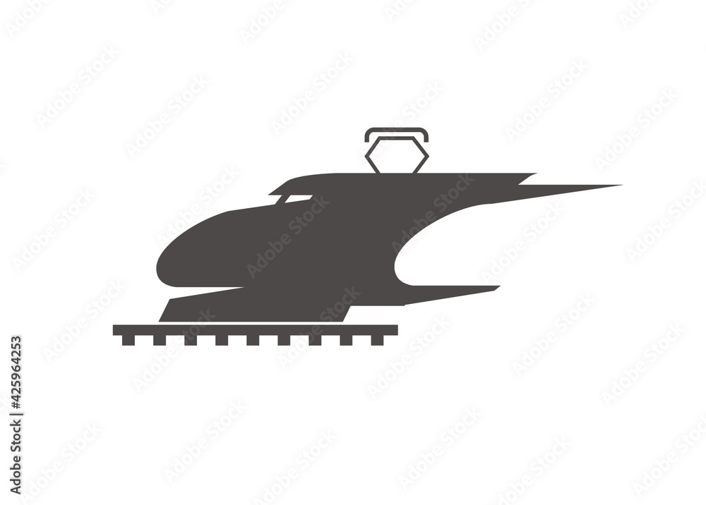 Silhouette of a high speed train.
