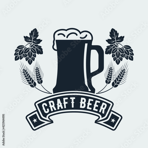 Craft Beer logo design template. Vector illustration	