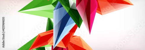 Vector 3d triangles and pyramids abstract background for business or technology presentations, internet posters or web brochure covers