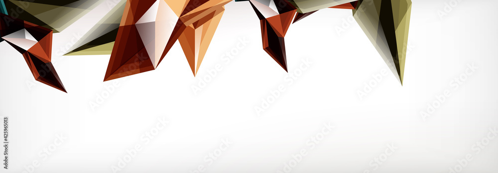 Vector 3d triangles and pyramids abstract background for business or technology presentations, internet posters or web brochure covers