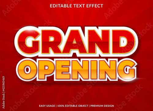 grand opening text effect template design with modern and abstract style use for business brand and logo