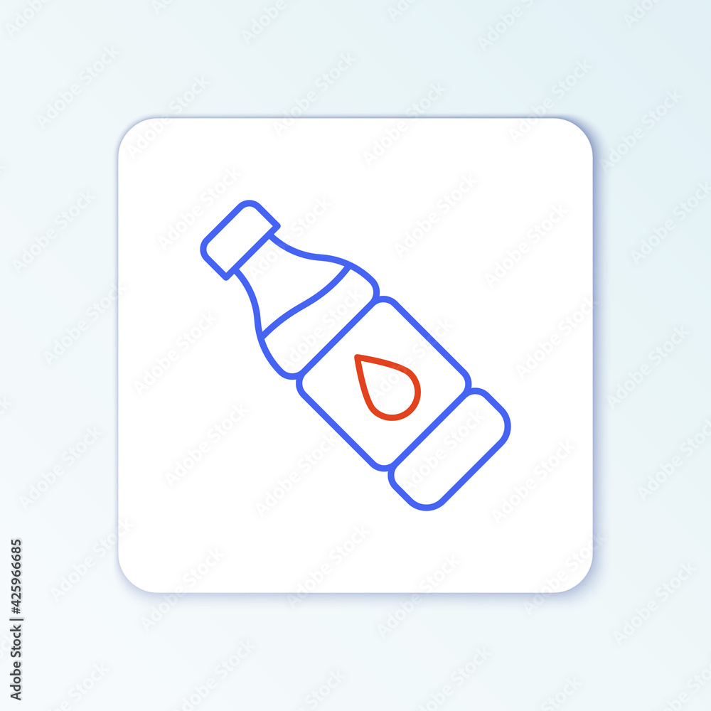 Line Bottle of water icon isolated on white background. Soda aqua drink sign. Colorful outline concept. Vector Line Bottle of water icon isolated on white background. Soda aqua drink sign. Colorful outline concept. Vector