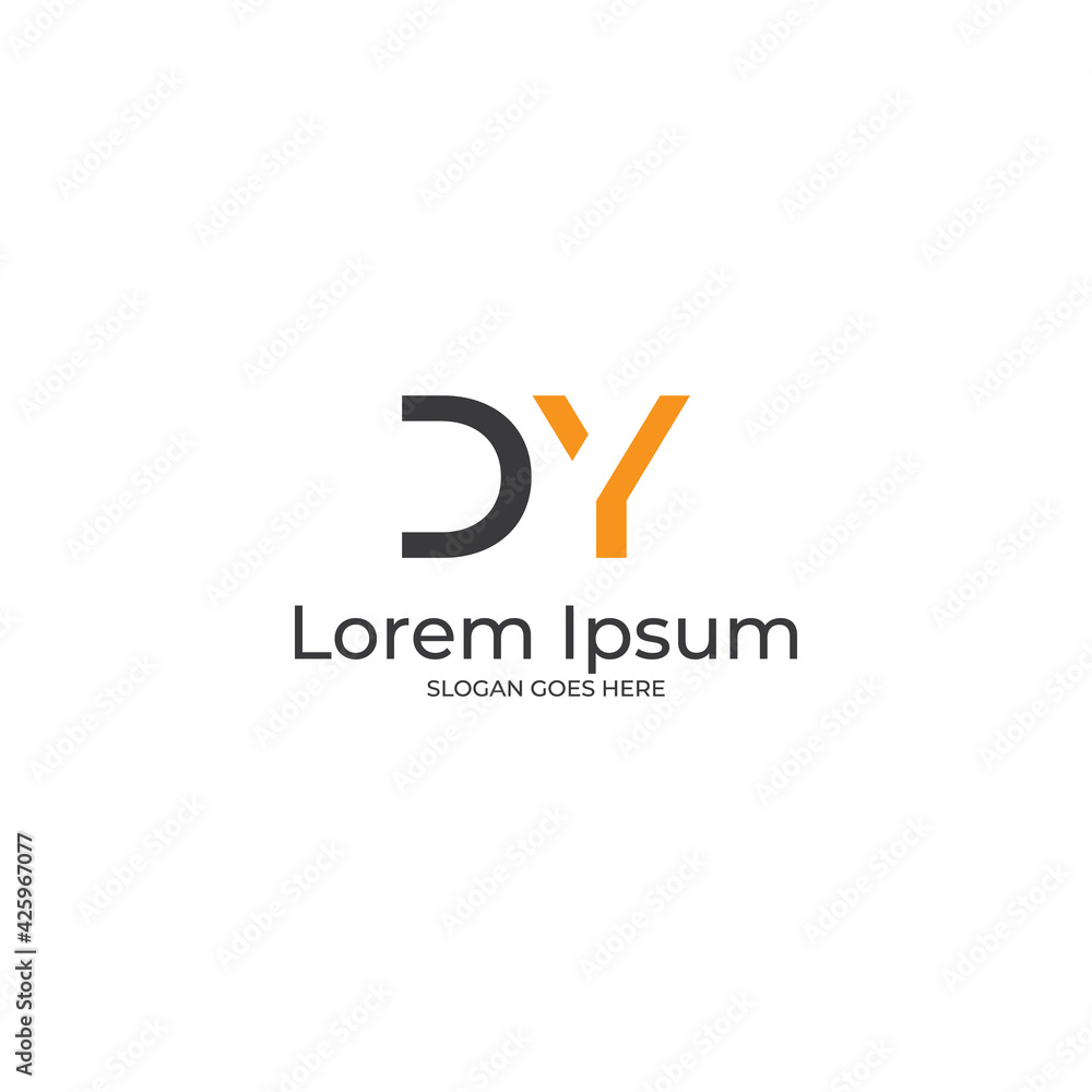 Letter DY logo vector, Simple DY letter logo