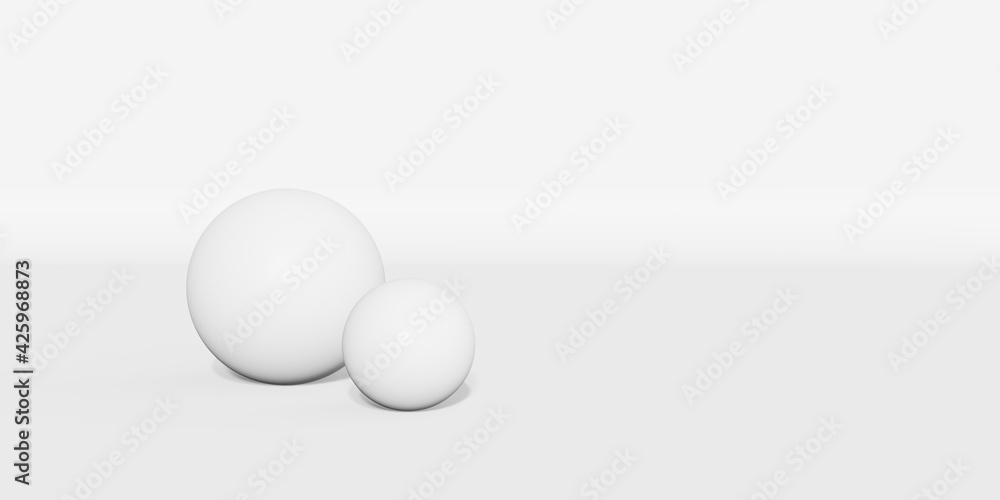 White ball floating on white background 3d illustration White ball floating on white background 3d illustration