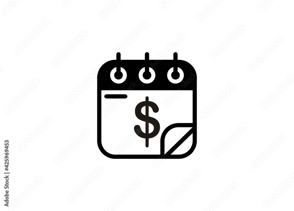 Monthly financial. Simple illustration in black and white Monthly financial. Simple illustration in black and white