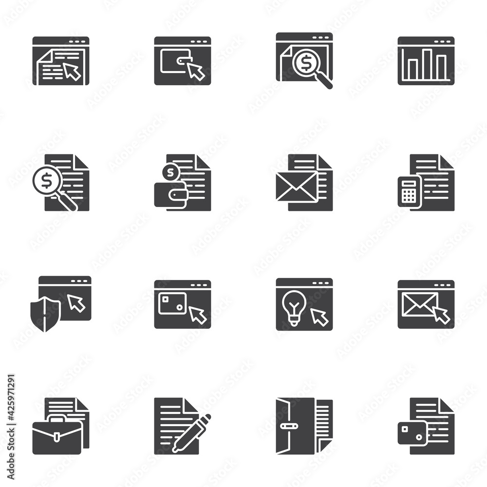 Online business vector icons set Online business vector icons set