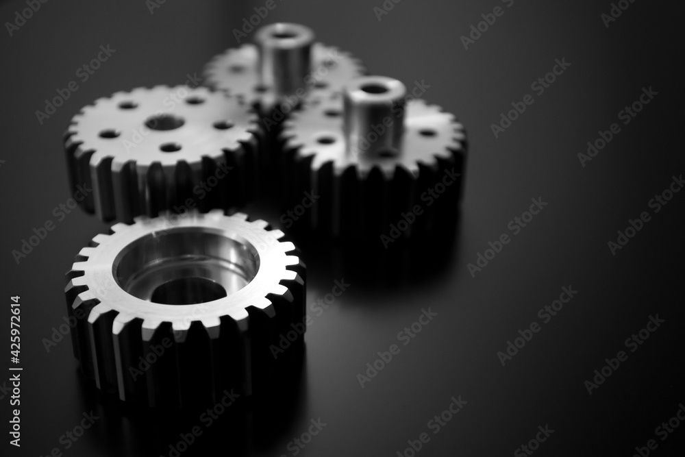 Gear metal wheels. Free space for text Gear metal wheels. Free space for text