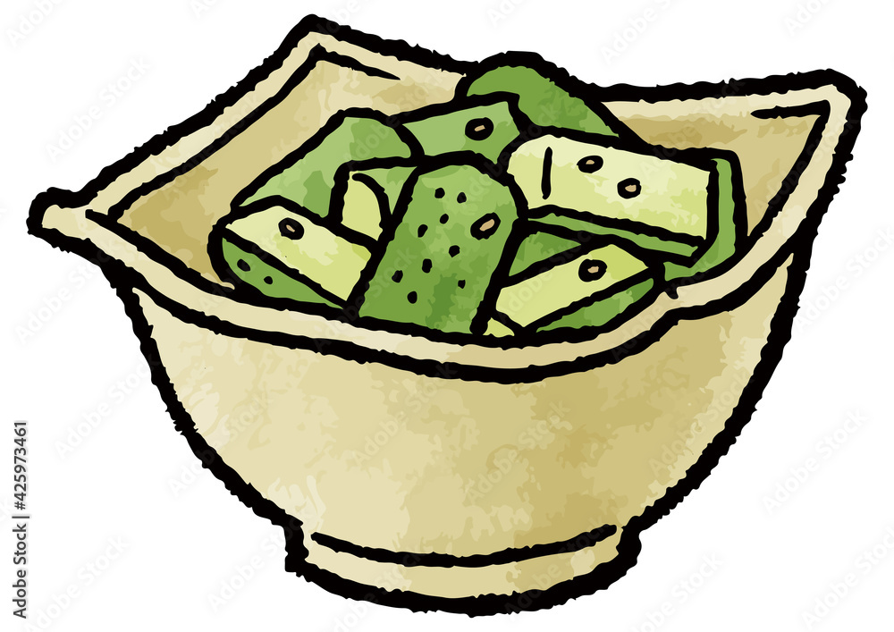 手描きベクターイラスト素材 たたききゅうりのイラスト Stock ベクター Adobe Stock