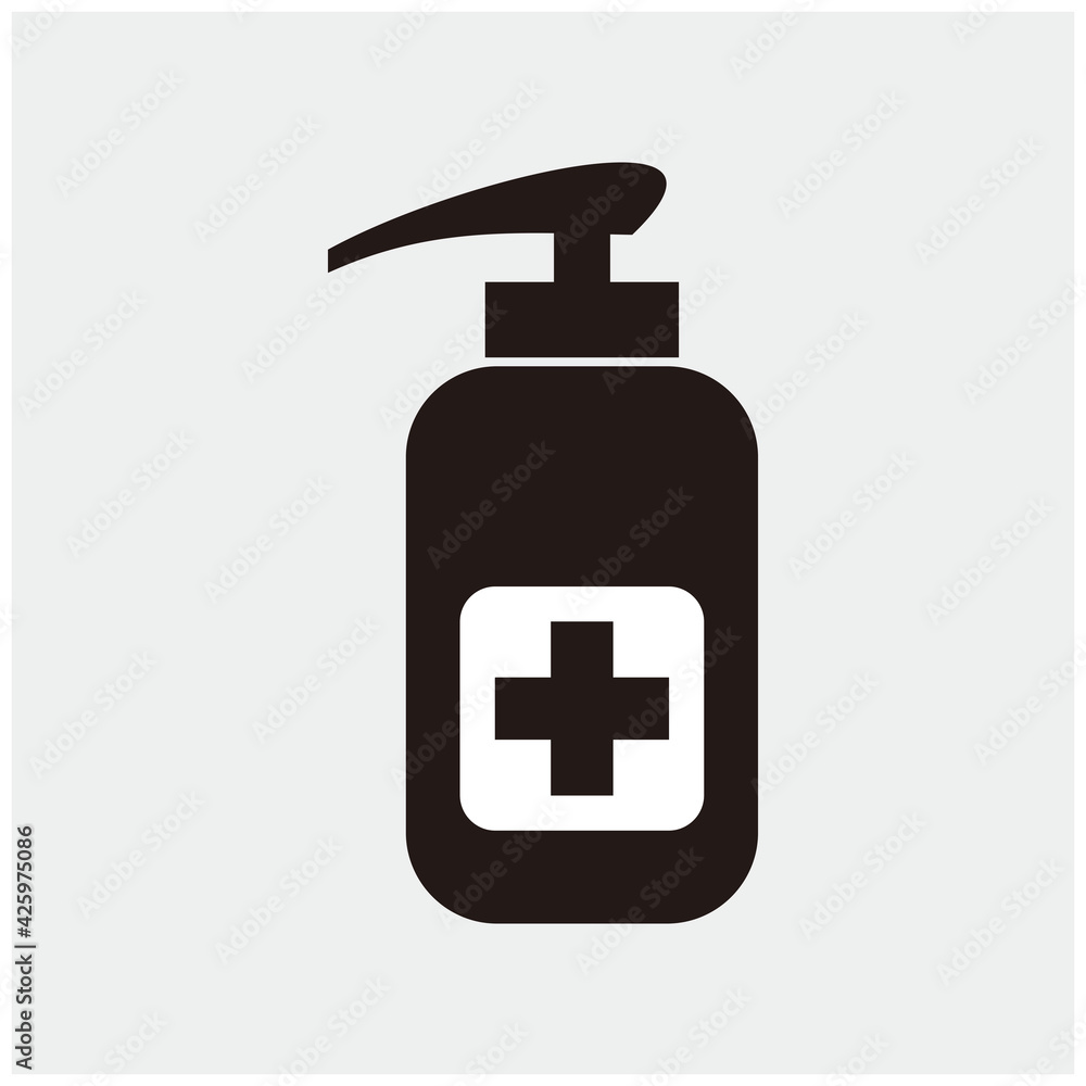 Hand sanitizer icon. Vector icon isolated on white background Hand sanitizer icon. Vector icon isolated on white background