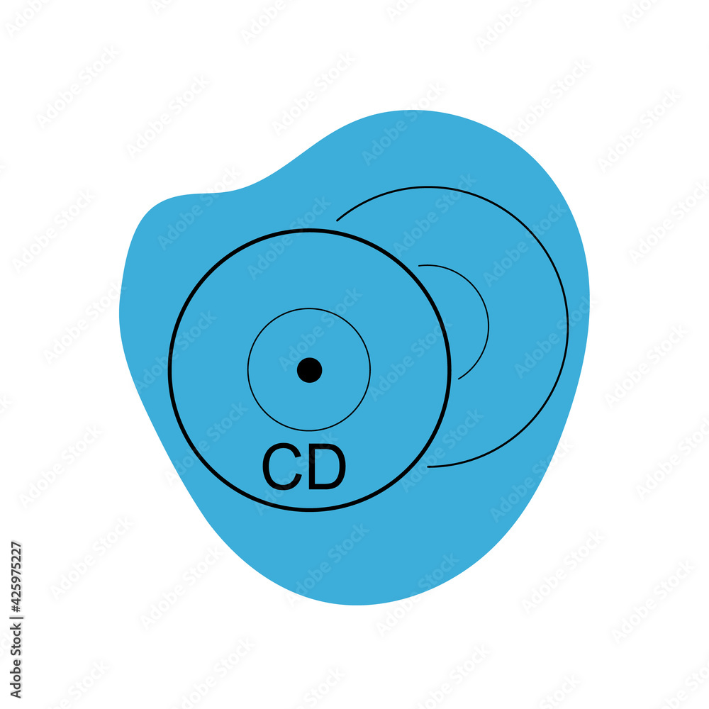 Vector CD or DVD icon on white background. Vector CD or DVD icon on white background.