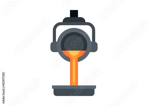 Metal smelter. Simple flat illustration.