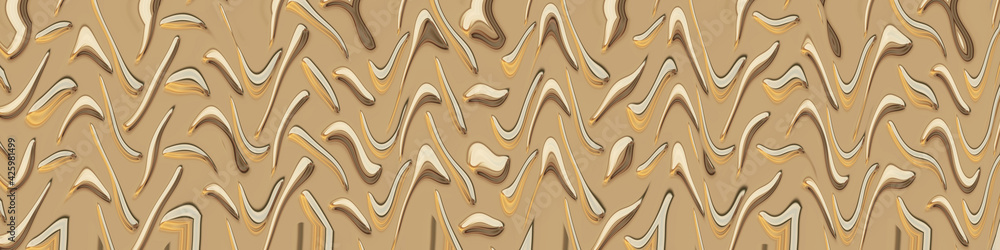 Golden decorative volumetric pattern. Texture of metal	