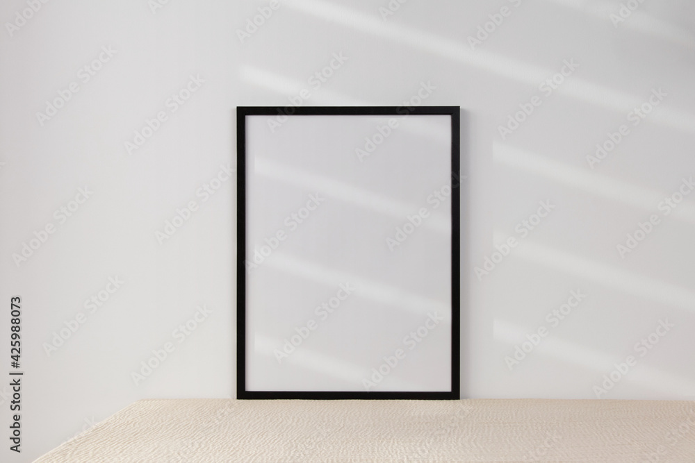 Minimalist black photo frame mockup Minimalist black photo frame mockup
