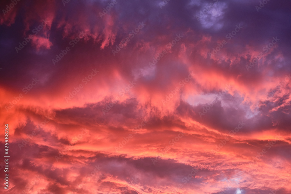 Scenic view of colorful clouds during sunset