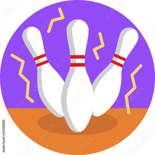 Bowling Icon. Vector Illustration.