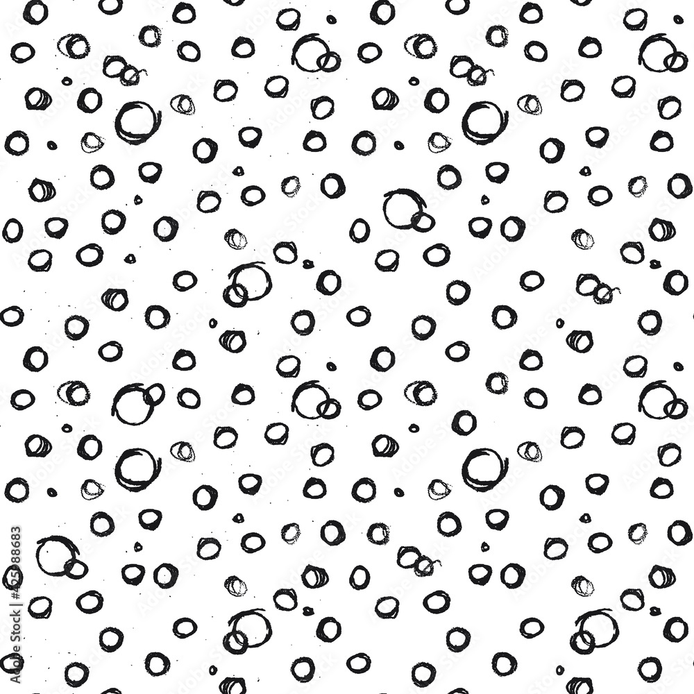 Seamless pattern of white circles. A seamless pattern made with hand drawn circles.