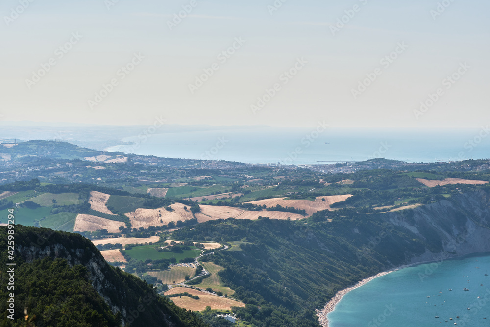 Scenic view of the panorama from Monte Conero