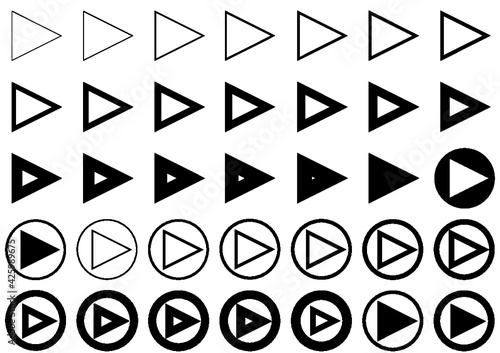 icons set of arrows made from equilateral triangles and circles