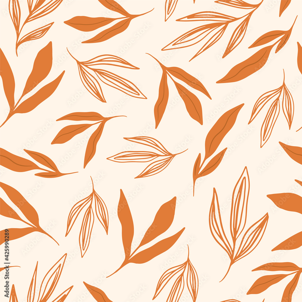 Exotic leaves in shades of brown